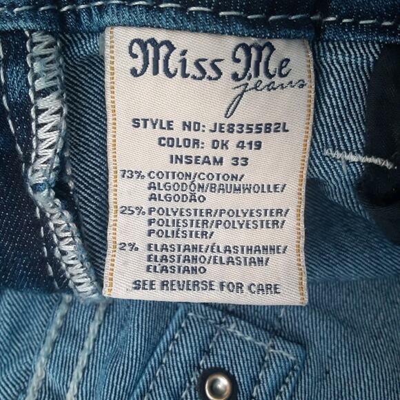 Miss Me Womens Denim Cut Off Shorts Embellished Sequin Stones Size 27 Western - Picture 6 of 14